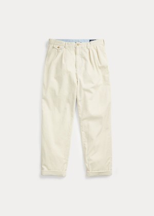 Spodnie Ralph Lauren Pleated Baggy Corduroy Pant Męskie Kremowe | XCWW1669