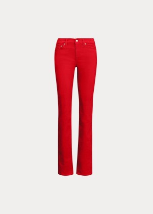 Spodnie Ralph Lauren Premier Straight Corduroy Pant Damskie Czerwone | WLIQ8936