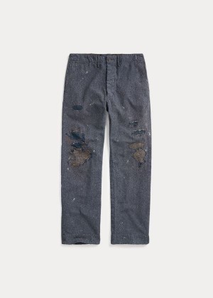 Spodnie Ralph Lauren Repaired Jasp? Field Chino Męskie Granatowe | AYLJ8464