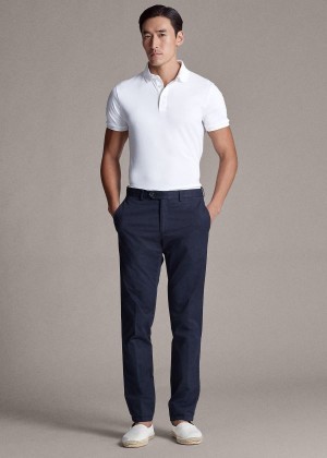 Spodnie Ralph Lauren Slim Fit Stretch Chino Pant Męskie Granatowe | MRHB5138