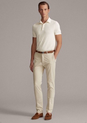 Spodnie Ralph Lauren Slim Fit Stretch Chino Pant Męskie Beżowe | JLIP5693