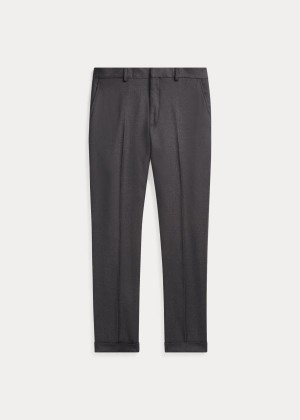 Spodnie Ralph Lauren Slim Fit Wool Twill Trouser Męskie Szare | GQTB6763