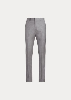 Spodnie Ralph Lauren Slim Fit Wool Twill Trouser Męskie Szare | VSJO3406