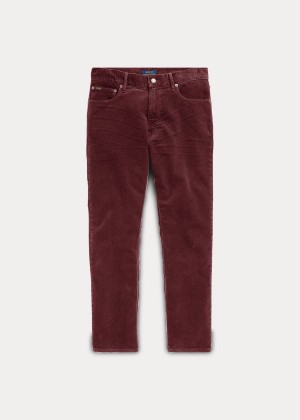 Spodnie Ralph Lauren Stretch Classic Corduroy Pant Męskie Bordowe | WVRL1354