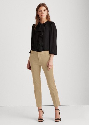 Spodnie Ralph Lauren Stretch Cotton Skinny Pant Damskie Brązowe | IZMQ3427