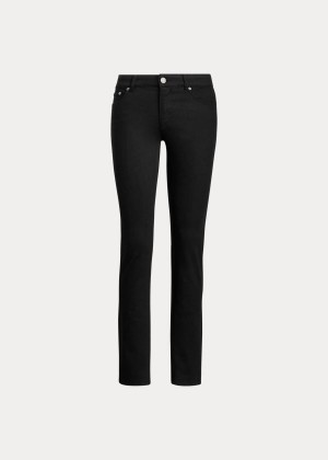 Spodnie Ralph Lauren Stretch Twill Straight Pant Damskie Czarne | XUON0343