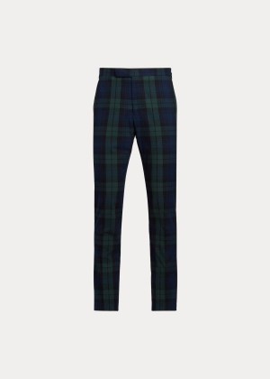 Spodnie Ralph Lauren Tartan Seersucker Suit Trouser Męskie Zielone Czarne Granatowe | RIWM6374