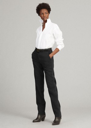 Spodnie Ralph Lauren Wool Tuxedo Pant Damskie Czarne | ATAK1510