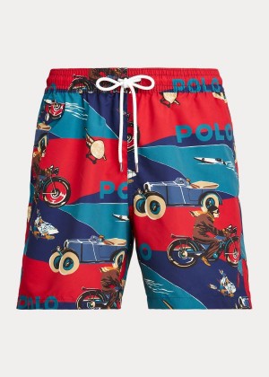 Stroje Pływackie Ralph Lauren Art Deco-Print Swim Trunk Męskie Kolorowe | DKKH3179