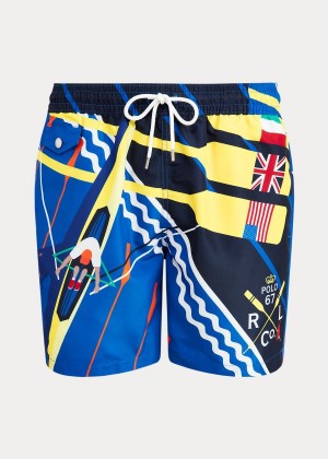 Stroje Pływackie Ralph Lauren Rowing-Print Swim Trunk Męskie Kolorowe | LDEM7975