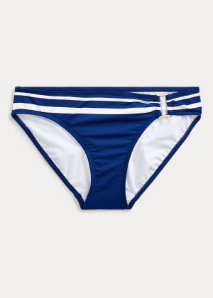 Stroje Pływackie Ralph Lauren Striped Hipster Bikini Bottom Damskie Niebieskie | DSVI0653