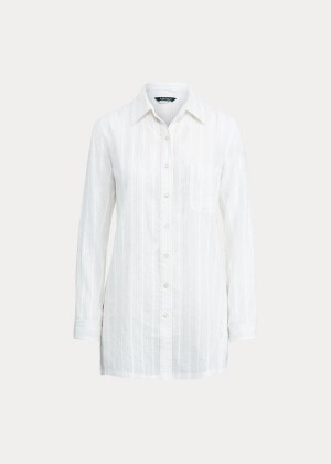 Stroje Pływackie Ralph Lauren Striped Shirt Damskie Białe | DNUV7285