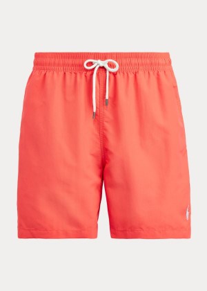 Stroje Pływackie Ralph Lauren Traveler Swim Trunk Męskie Czerwone | PPRA4052