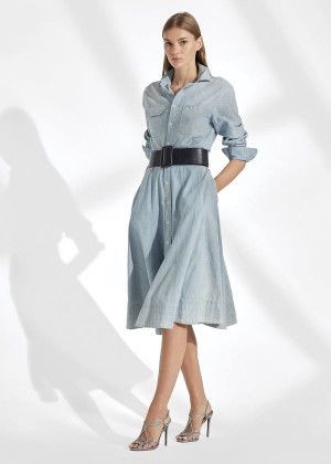 Sukienka Ralph Lauren Cailyn Chambray Shirtdress Damskie Indygo | CYHO5331