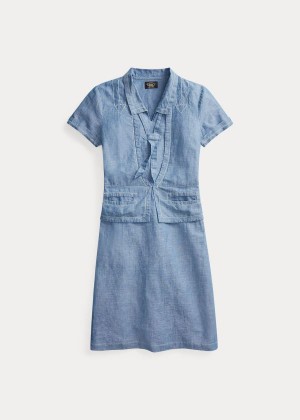 Sukienka Ralph Lauren Chambray Dress Damskie Indygo | YFGP5220