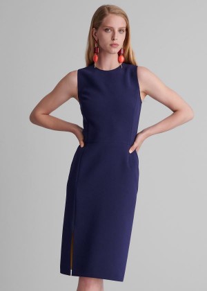 Sukienka Ralph Lauren Cora Cady Dress Damskie Granatowe Żółte | ZNTO4363