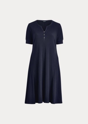 Sukienka Ralph Lauren Cotton Fit-and-Flare Dress Damskie Granatowe | ZAOQ1666