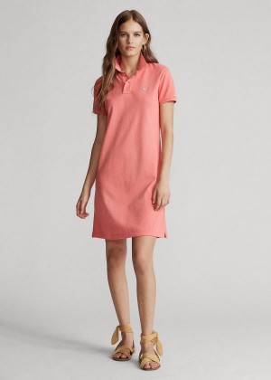 Sukienka Ralph Lauren Cotton Mesh Polo Dress Damskie Koralowe | VDKH3280