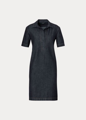 Sukienka Ralph Lauren Denim Shift Dress Damskie Czarne Niebieskie | DVYC6462