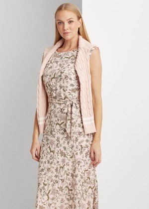 Sukienka Ralph Lauren Floral Georgette Dress Damskie Różowe Kolorowe | PXHC6314