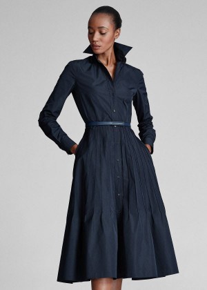 Sukienka Ralph Lauren Karly Taffeta Shirtdress Damskie Głęboka Granatowe | FXFE8666