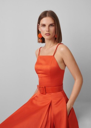 Sukienka Ralph Lauren Kyrah Silk Satin Dress Damskie Pomarańczowe | XSKE8132