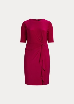 Sukienka Ralph Lauren Twisted-Knot Jersey Dress Damskie Głęboka Fuksja | RCCI5496