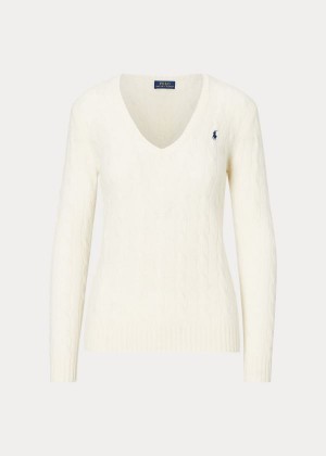 Swetry Ralph Lauren Cable Wool-Cashmere Sweater Damskie Kremowe | WHCV8146