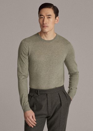 Swetry Ralph Lauren Cashmere Crewneck Sweater Męskie Szare | SPVR4718