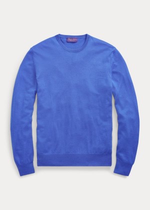 Swetry Ralph Lauren Cashmere Crewneck Sweater Męskie Niebieskie | YWMN9487