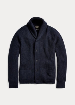 Swetry Ralph Lauren Cashmere Shawl-Collar Cardigan Męskie Granatowe | RZOH2369