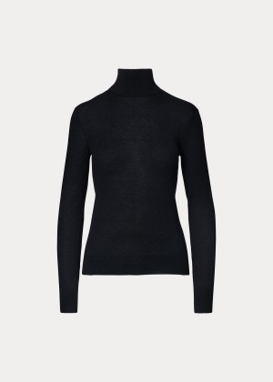 Swetry Ralph Lauren Cashmere Turtleneck Damskie Czarne | OIAY1069