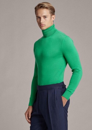 Swetry Ralph Lauren Cashmere Turtleneck Sweater Męskie Zielone | ZKFX9915