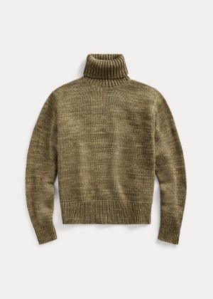 Swetry Ralph Lauren Cotton Turtleneck Sweater Męskie Zielone | HEKU9848