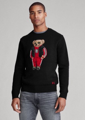 Swetry Ralph Lauren Lunar New Year Bear Sweater Męskie Czarne | SQAN2737