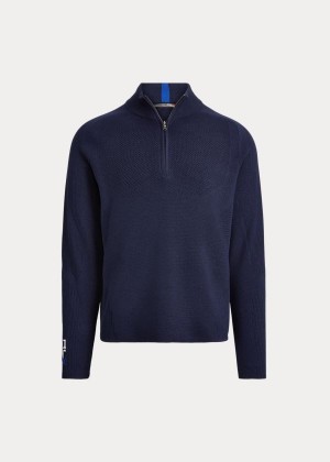 Swetry Ralph Lauren Performance Wool-Blend Sweater Męskie Granatowe | DQPJ4903