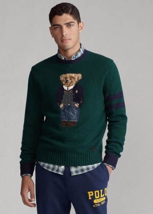 Swetry Ralph Lauren Preppy Bear Sweater Męskie Zielone | NIJZ6969