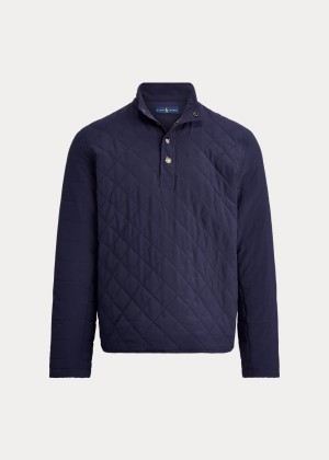 Swetry Ralph Lauren Quilted Stretch Pullover Męskie Granatowe | CLUP6351