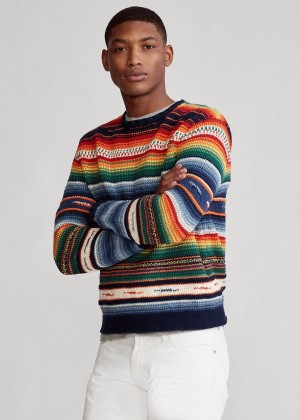 Swetry Ralph Lauren Serape Cotton-Blend Sweater Męskie Kolorowe | JOAE3784