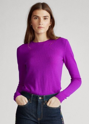 Swetry Ralph Lauren Washable Cashmere Sweater Damskie Fioletowe | QEYI8171