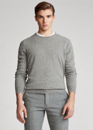 Swetry Ralph Lauren Washable Cashmere Sweater Męskie Szare | XDPL8848