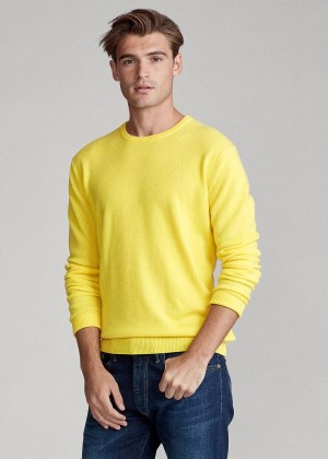 Swetry Ralph Lauren Washable Cashmere Sweater Męskie Żółte | AFUM3418