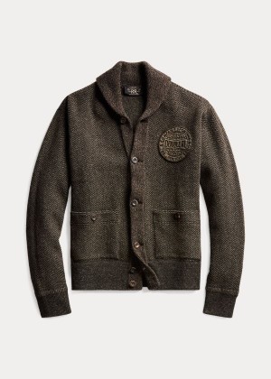 Swetry Ralph Lauren Wool-Blend Shawl Cardigan Męskie Szare | TFHX8546