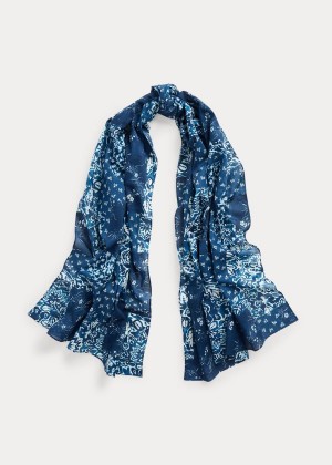 Szaliki Ralph Lauren Allison Cotton Scarf Damskie Granatowe | LPUE8418