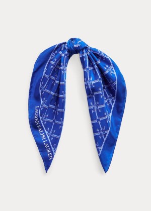 Szaliki Ralph Lauren Amelia Silk Scarf Damskie Niebieskie | VRQB6602