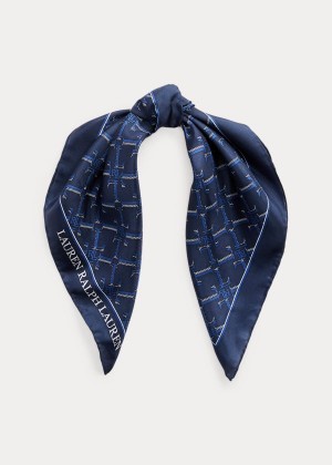 Szaliki Ralph Lauren Amelia Silk Scarf Damskie Granatowe | EQHJ5464