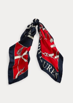 Szaliki Ralph Lauren Angelina Silk Scarf Damskie Czerwone Czarne Kolorowe | MSHB3032