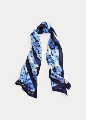 Szaliki Ralph Lauren Aria Silk Scarf Damskie Granatowe | CWVL6529