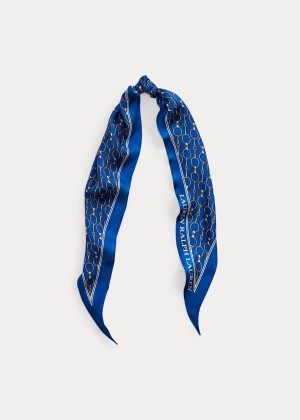 Szaliki Ralph Lauren Brooke Silk Twill Scarf Damskie Niebieskie | WXMA3194