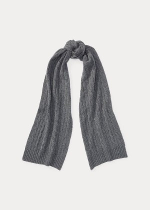 Szaliki Ralph Lauren Cable-Knit Cashmere Scarf Damskie Ciemny Szare | ALMF6158